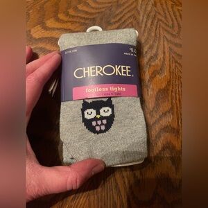Cherokee Gray Owl Design Footless Tights NWT Size 6/12M